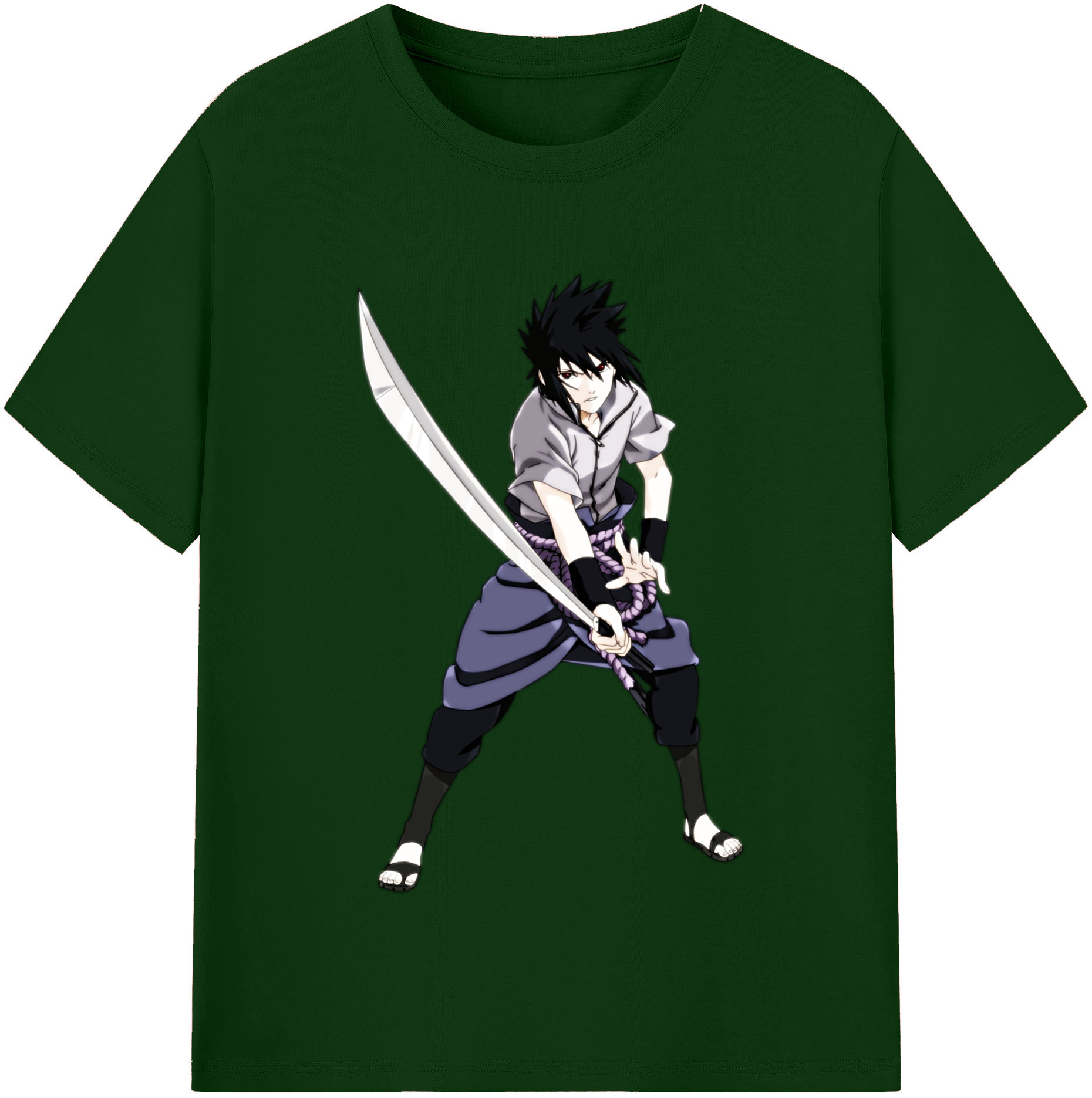 （画像用） NARUTO -ナルト- うちは サスケ Uchiha Sasuke 綿100％半袖Tシャツ（フロントプリント）
